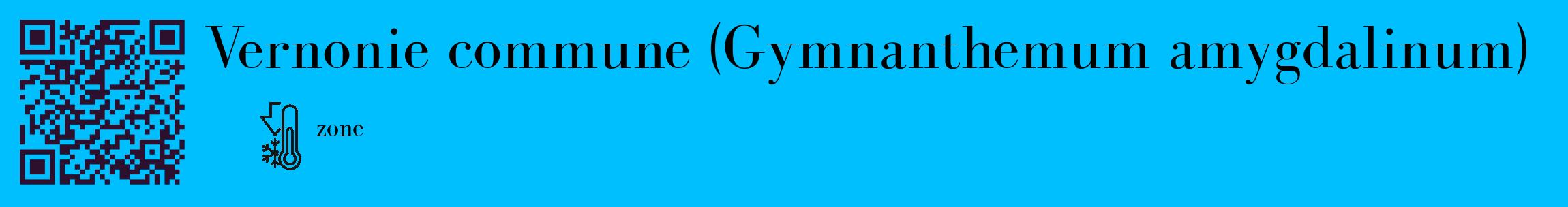 Étiquette de : Gymnanthemum amygdalinum - format c - style noire2_basique_basiquebod avec qrcode et comestibilité