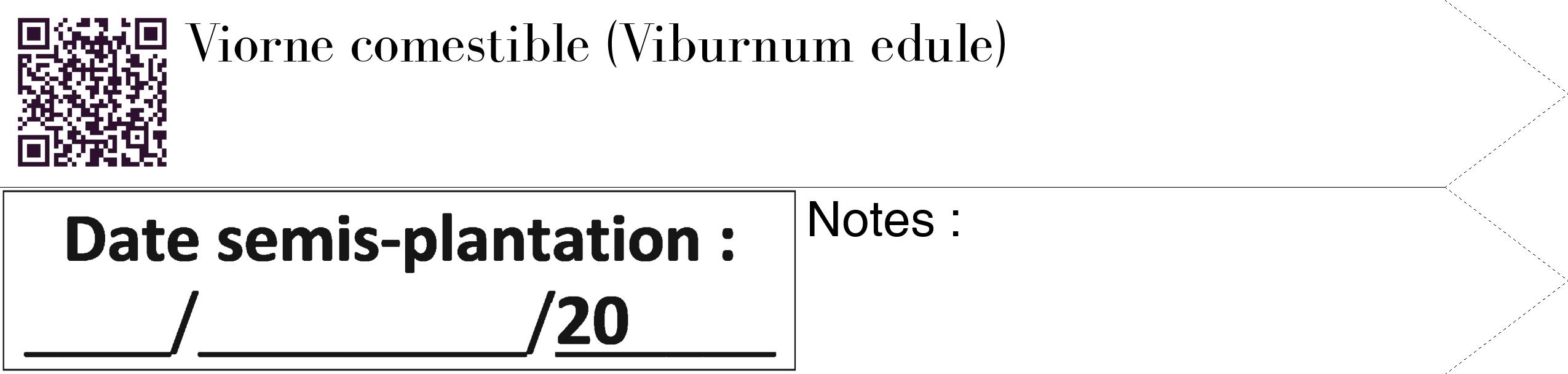 Étiquette de : Viburnum edule - format c - style noire60_simple_simplebod avec qrcode et comestibilité