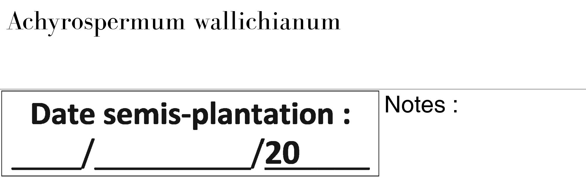 Étiquette de : Achyrospermum wallichianum - format c - style noire60_basique_basiquebod avec comestibilité