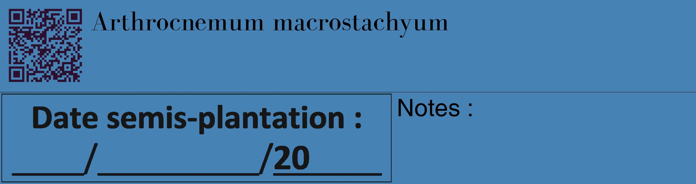 Étiquette de : Arthrocnemum macrostachyum - format c - style noire5_basique_basiquebod avec qrcode et comestibilité