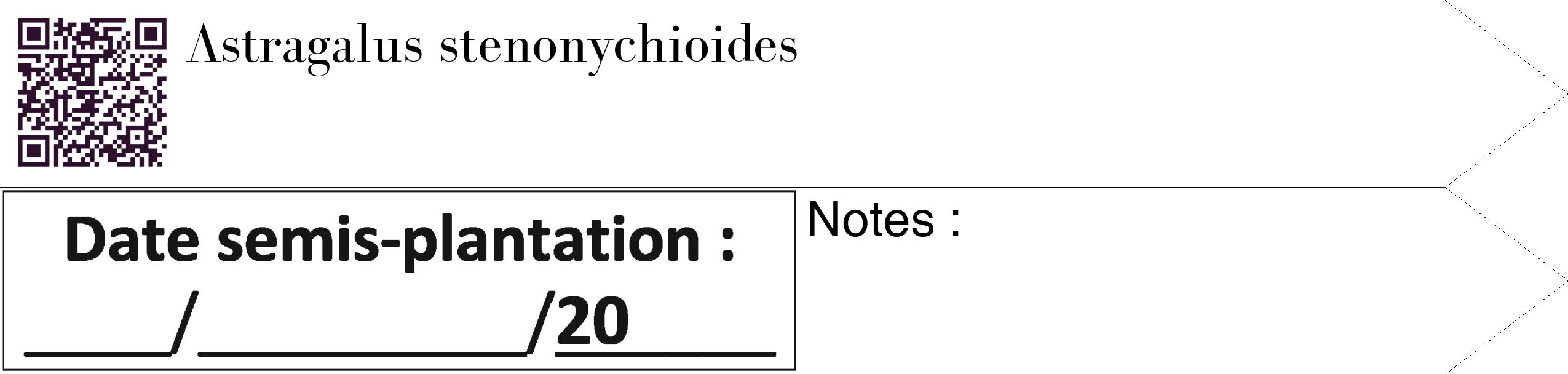 Étiquette de : Astragalus stenonychioides - format c - style noire60_simple_simplebod avec qrcode et comestibilité