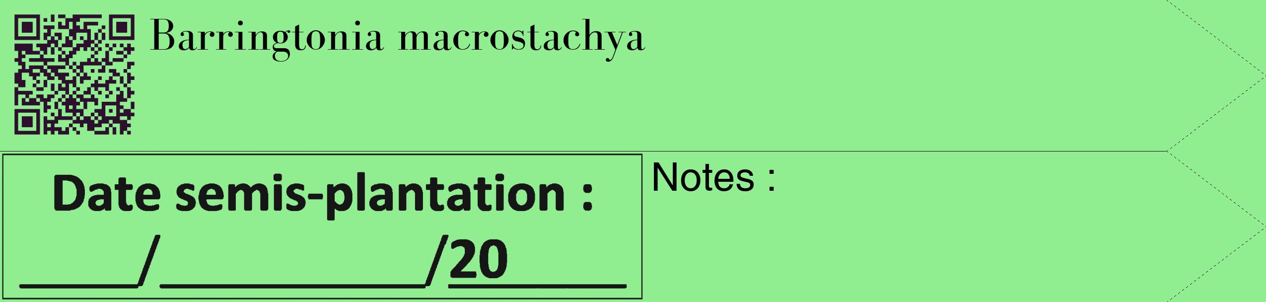 Étiquette de : Barringtonia macrostachya - format c - style noire15_simple_simplebod avec qrcode et comestibilité