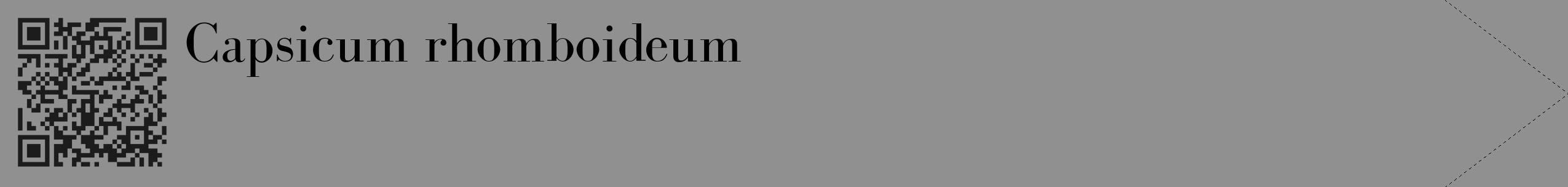 Étiquette de : Capsicum rhomboideum - format c - style noire4_simple_simplebod avec qrcode et comestibilité