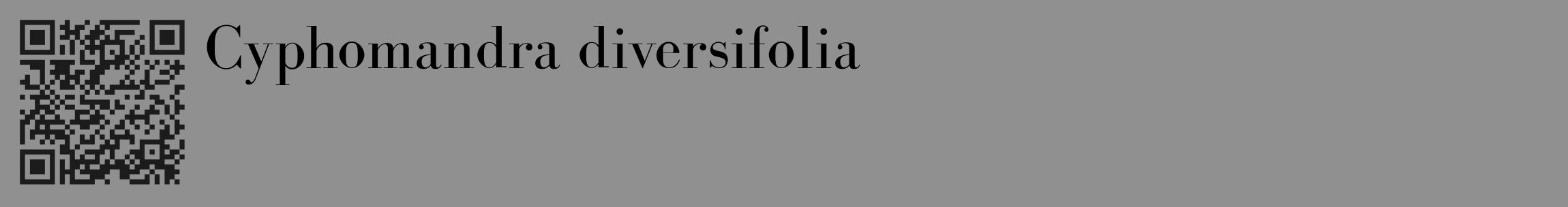 Étiquette de : Cyphomandra diversifolia - format c - style noire4_basique_basiquebod avec qrcode et comestibilité
