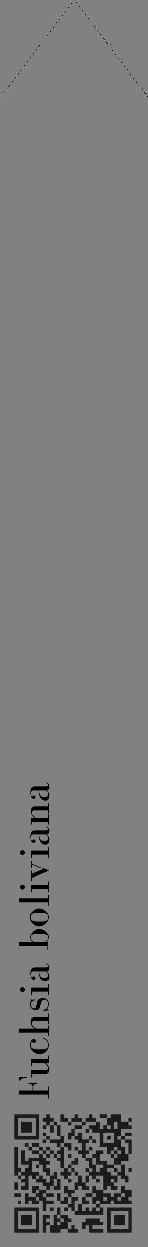 Étiquette de : Fuchsia boliviana - format c - style noire50_simple_simplebod avec qrcode et comestibilité - position verticale