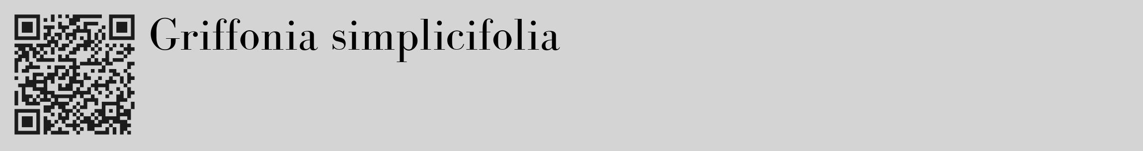 Étiquette de : Griffonia simplicifolia - format c - style noire40_basique_basiquebod avec qrcode et comestibilité