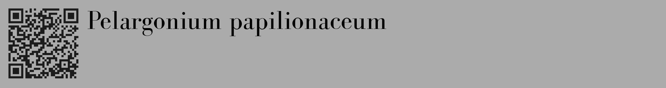 Étiquette de : Pelargonium papilionaceum - format c - style noire37_basique_basiquebod avec qrcode et comestibilité