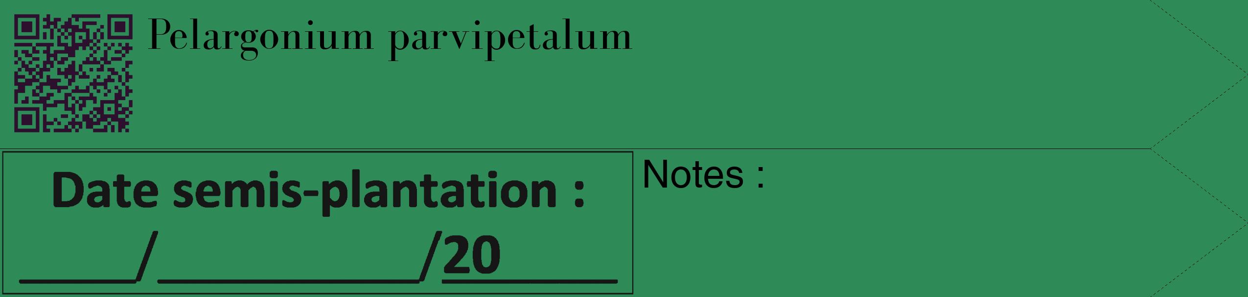 Étiquette de : Pelargonium parvipetalum - format c - style noire11_simple_simplebod avec qrcode et comestibilité