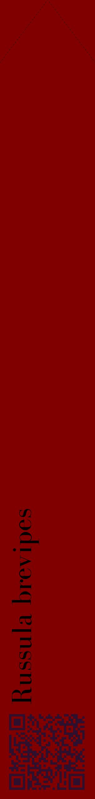 Étiquette de : Russula brevipes - format c - style noire29_simplebod avec qrcode et comestibilité