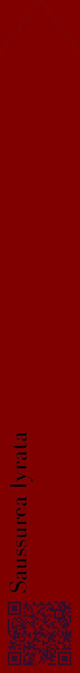 Étiquette de : Saussurea lyrata - format c - style noire29_simplebod avec qrcode et comestibilité