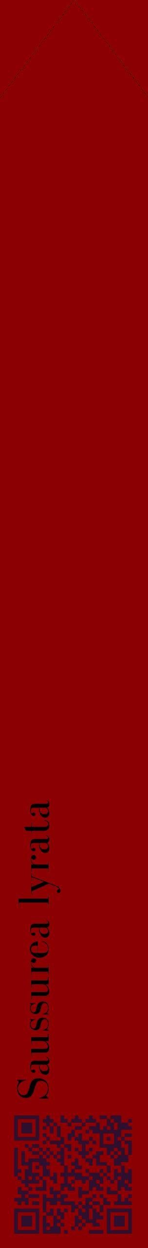 Étiquette de : Saussurea lyrata - format c - style noire34_simplebod avec qrcode et comestibilité