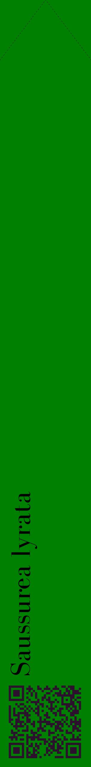 Étiquette de : Saussurea lyrata - format c - style noire9_simplebod avec qrcode et comestibilité
