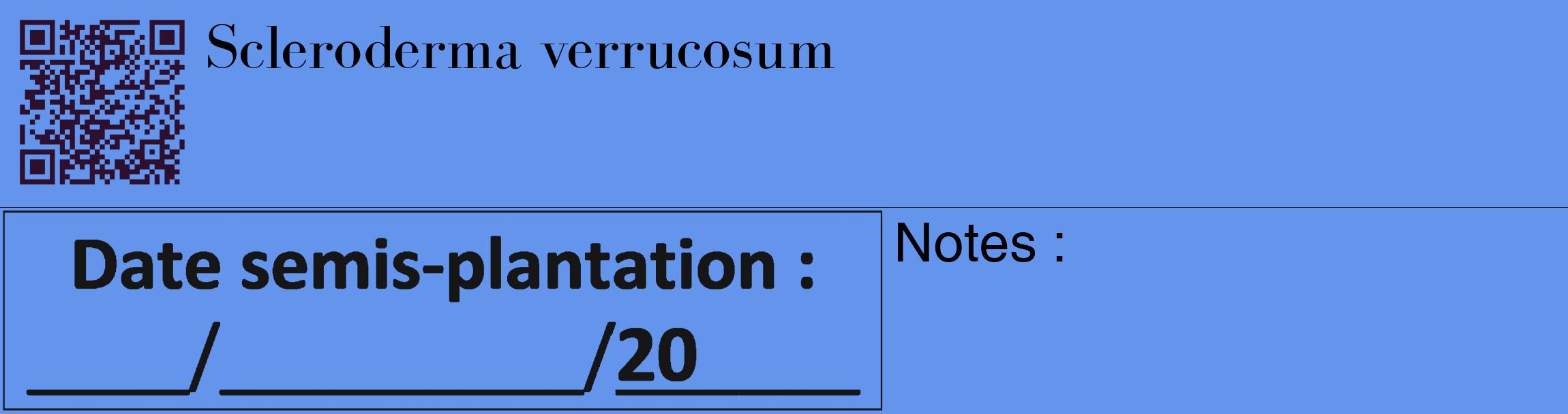 Étiquette de : Scleroderma verrucosum - format c - style noire4_basique_basiquebod avec qrcode et comestibilité