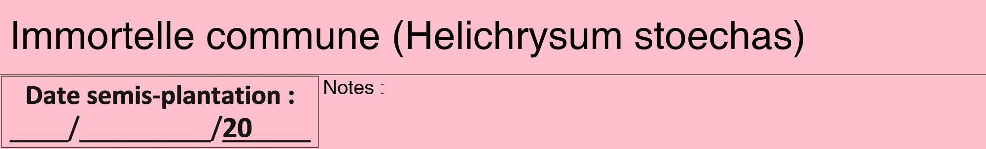 Étiquette de : Helichrysum stoechas - format a - style noire40hel avec comestibilité