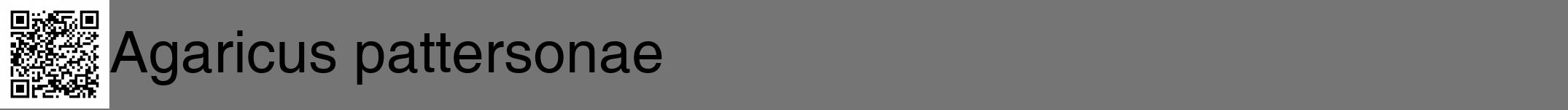 Étiquette de : Agaricus pattersonae - format a - style noire5hel avec qrcode et comestibilité