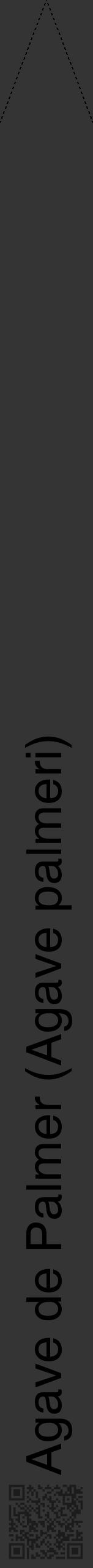 Étiquette de : Agave palmeri - format b - style noire46hel avec qrcode et comestibilité - position verticale