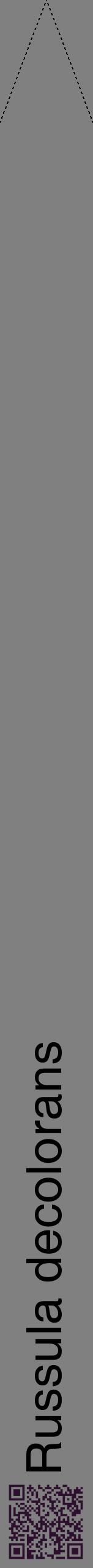 Étiquette de : Russula decolorans - format b - style noire57hel avec qrcode et comestibilité