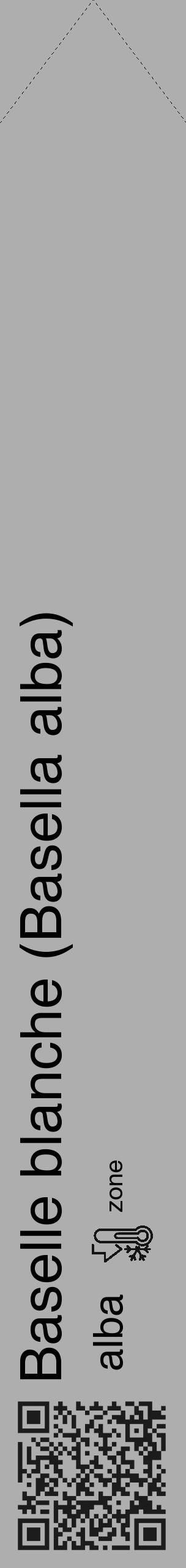 Étiquette de : Basella alba alba - format c - style noire53_simple_simplehel avec qrcode et comestibilité - position verticale