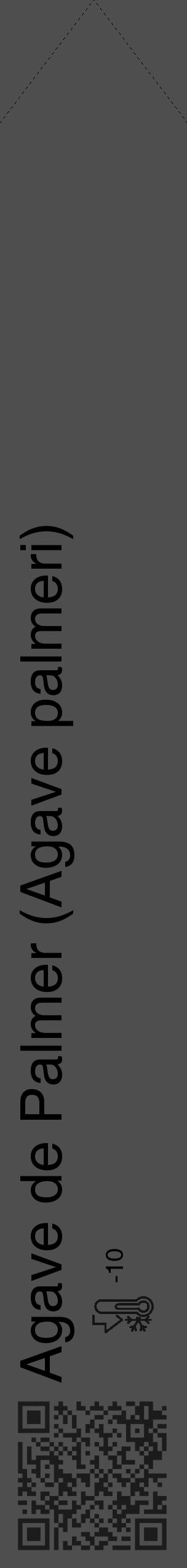 Étiquette de : Agave palmeri - format c - style noire33_simple_simplehel avec qrcode et comestibilité - position verticale