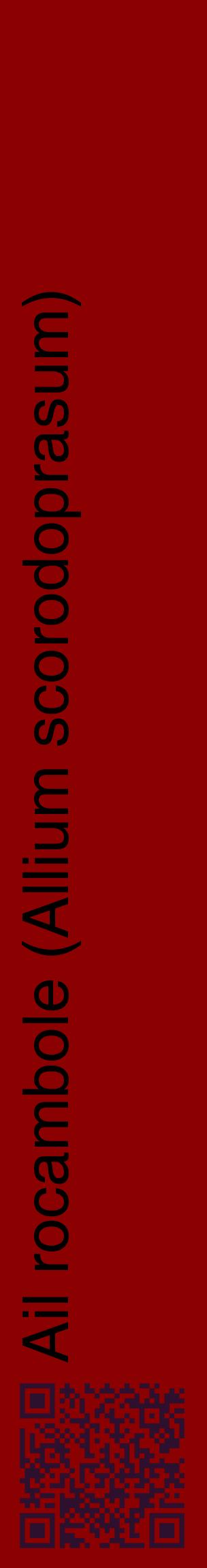Étiquette de : Allium scorodoprasum - format c - style noire34_basiquehel avec qrcode et comestibilité
