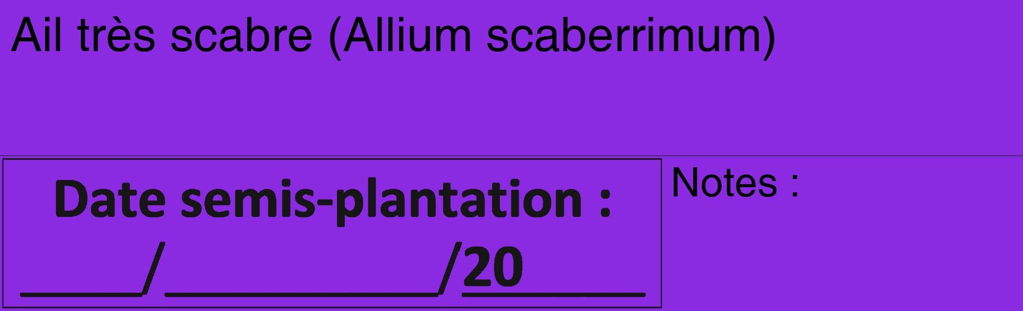 Étiquette de : Allium scaberrimum - format c - style noire49_basique_basiquehel avec comestibilité