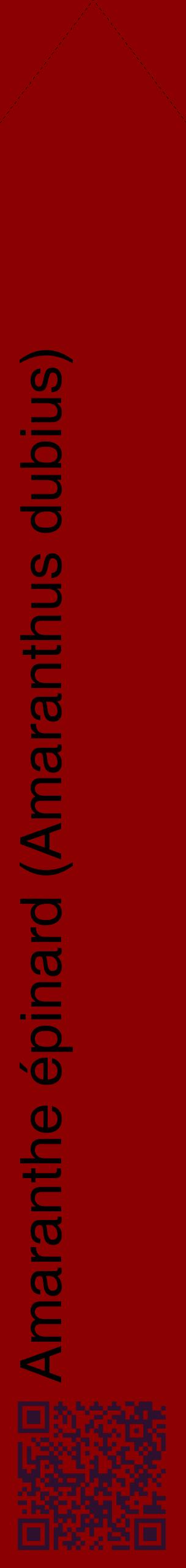 Étiquette de : Amaranthus dubius - format c - style noire34_simplehel avec qrcode et comestibilité