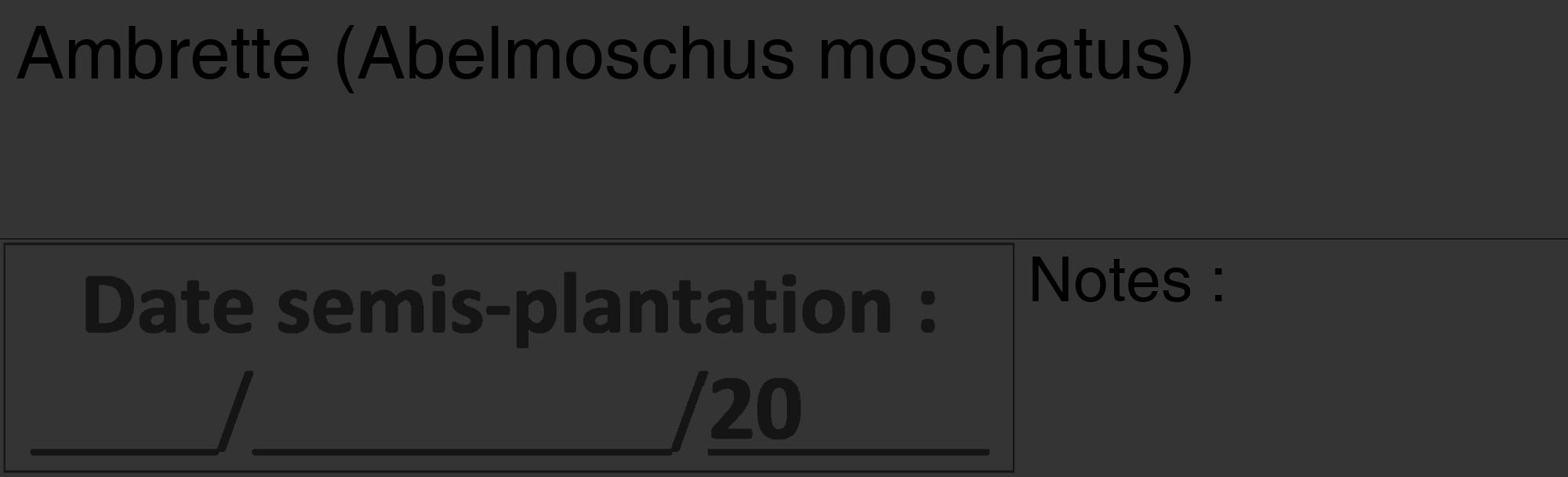 Étiquette de : Abelmoschus moschatus - format c - style noire46_basique_basiquehel avec comestibilité