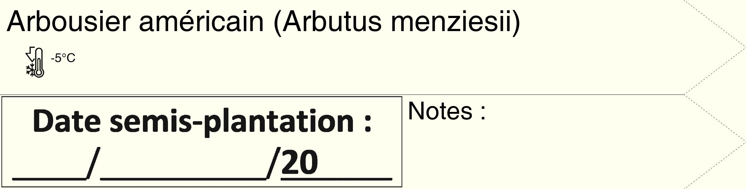 Étiquette de : Arbutus menziesii - format c - style noire19_simple_simplehel avec comestibilité
