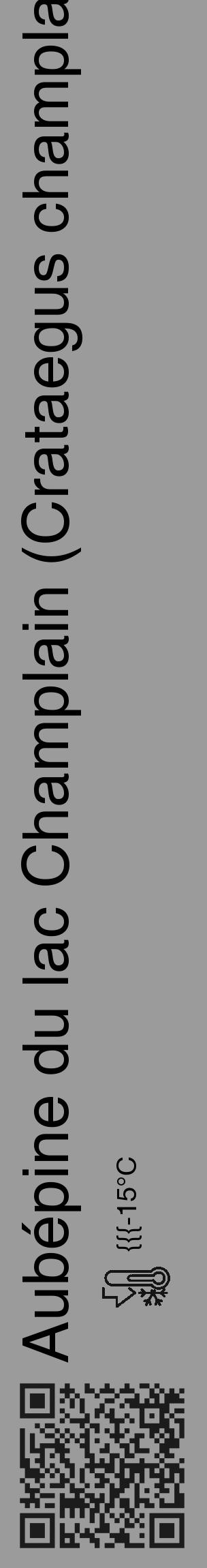 Étiquette de : Crataegus champlainensis - format c - style noire52_basique_basiquehel avec qrcode et comestibilité - position verticale