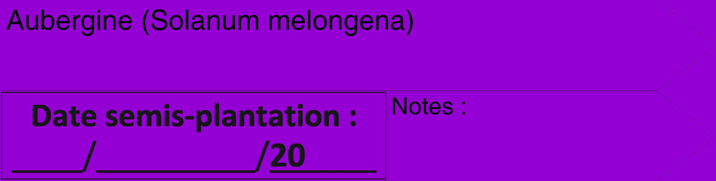 Étiquette de : Solanum melongena - format c - style noire48_simple_simplehel avec comestibilité