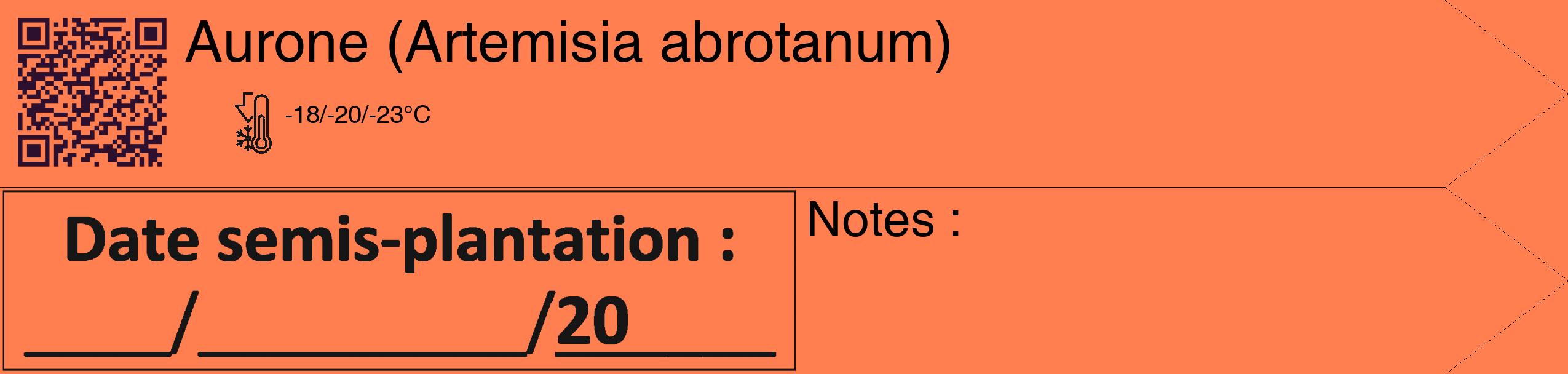 Étiquette de : Artemisia abrotanum - format c - style noire24_simple_simplehel avec qrcode et comestibilité