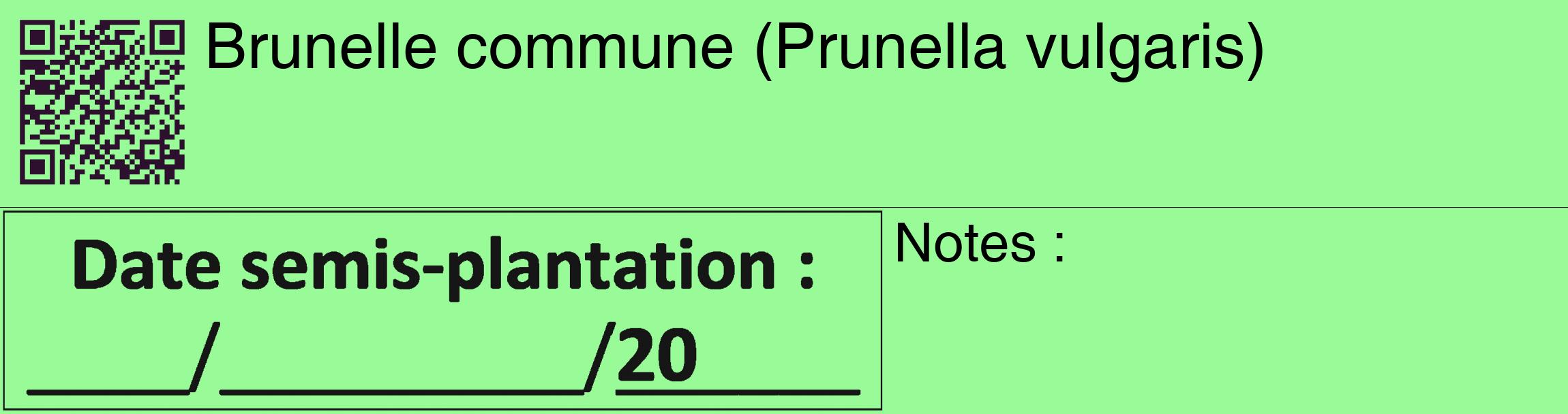 Étiquette de : Prunella vulgaris - format c - style noire14_basique_basiquehel avec qrcode et comestibilité