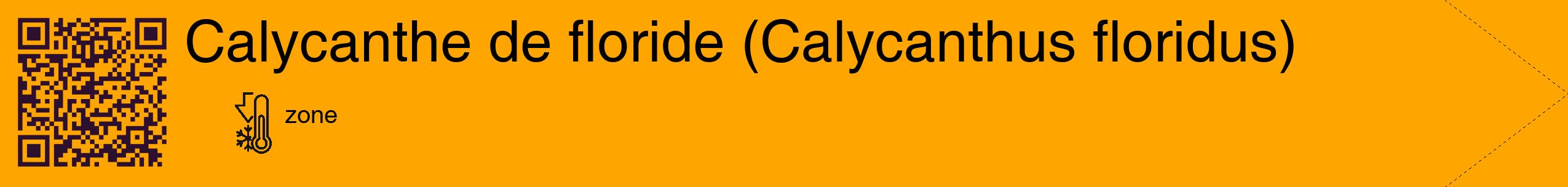 Étiquette de : Calycanthus floridus - format c - style noire22_simple_simplehel avec qrcode et comestibilité