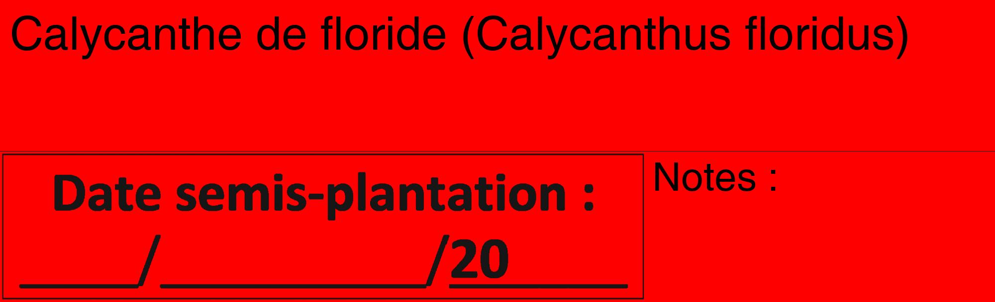 Étiquette de : Calycanthus floridus - format c - style noire27_basique_basiquehel avec comestibilité