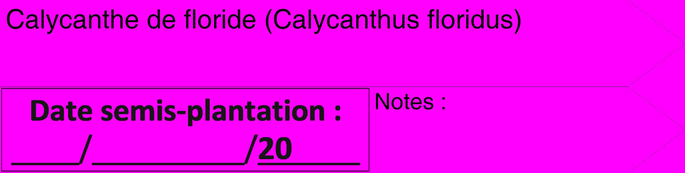 Étiquette de : Calycanthus floridus - format c - style noire51_simple_simplehel avec comestibilité