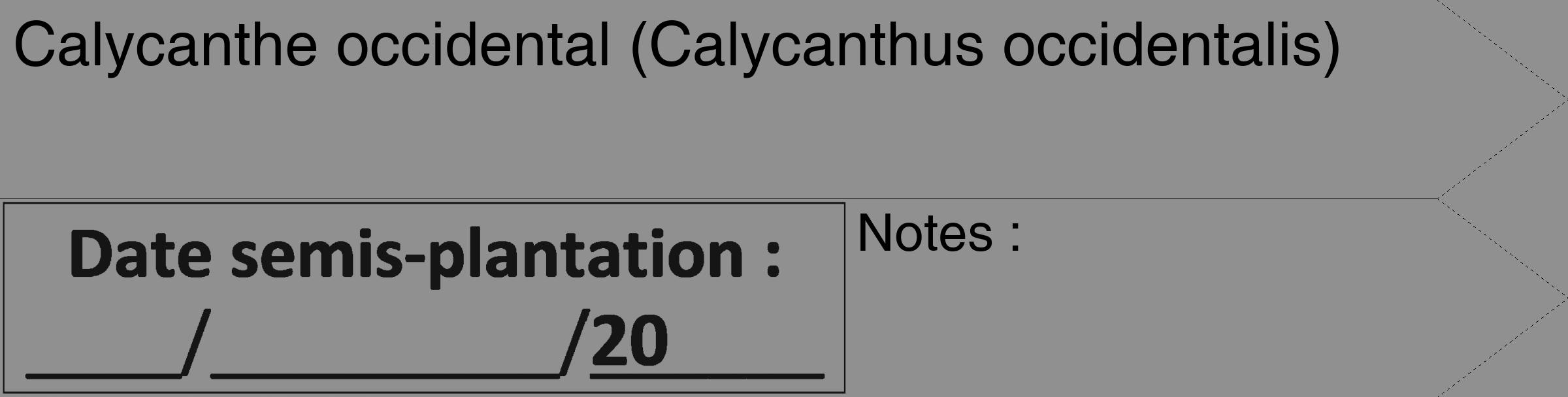 Étiquette de : Calycanthus occidentalis - format c - style noire4_simple_simplehel avec comestibilité