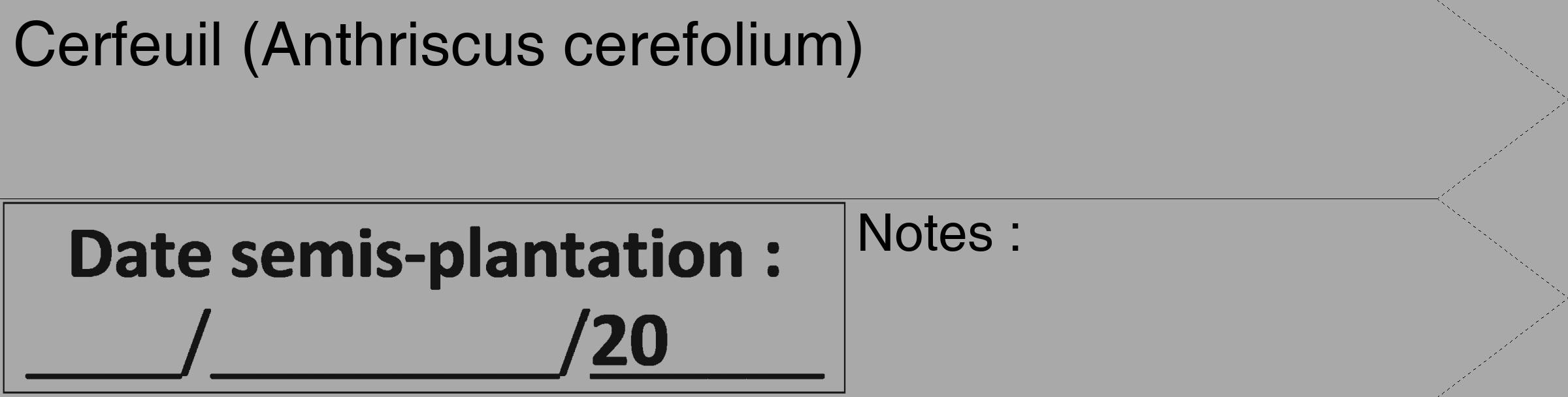 Étiquette de : Anthriscus cerefolium - format c - style noire13_simple_simplehel avec comestibilité