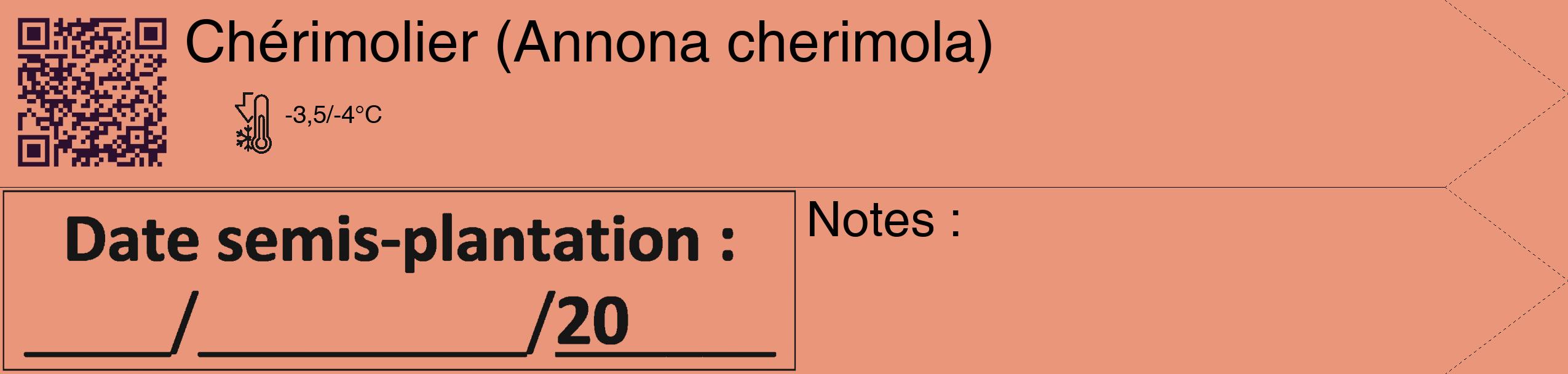 Étiquette de : Annona cherimola - format c - style noire37_simple_simplehel avec qrcode et comestibilité