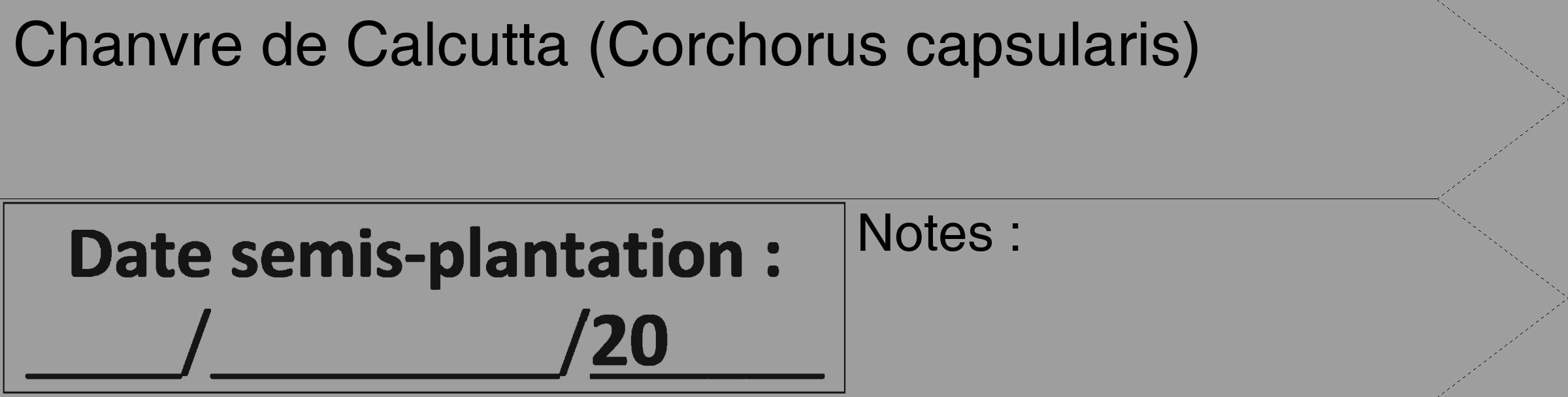 Étiquette de : Corchorus capsularis - format c - style noire42_simple_simplehel avec comestibilité