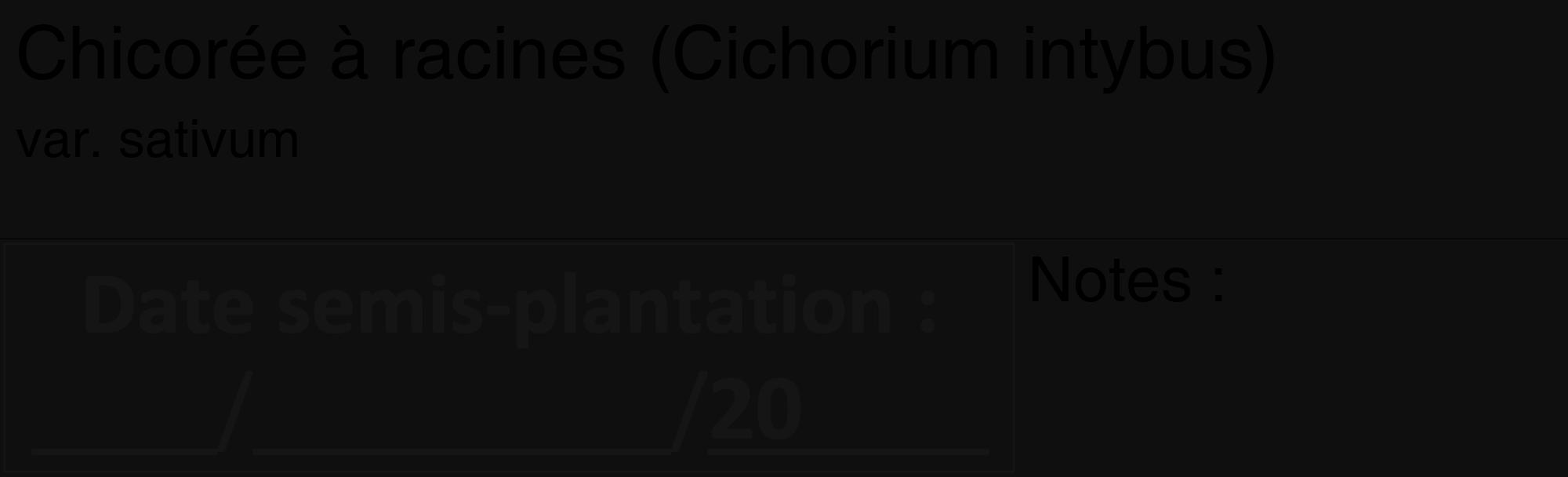 Étiquette de : Cichorium intybus var. sativum - format c - style noire7_basique_basiquehel avec comestibilité