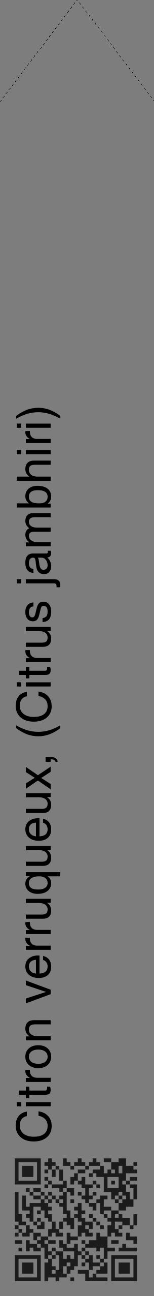 Étiquette de : Citrus jambhiri - format c - style noire35_simple_simplehel avec qrcode et comestibilité - position verticale