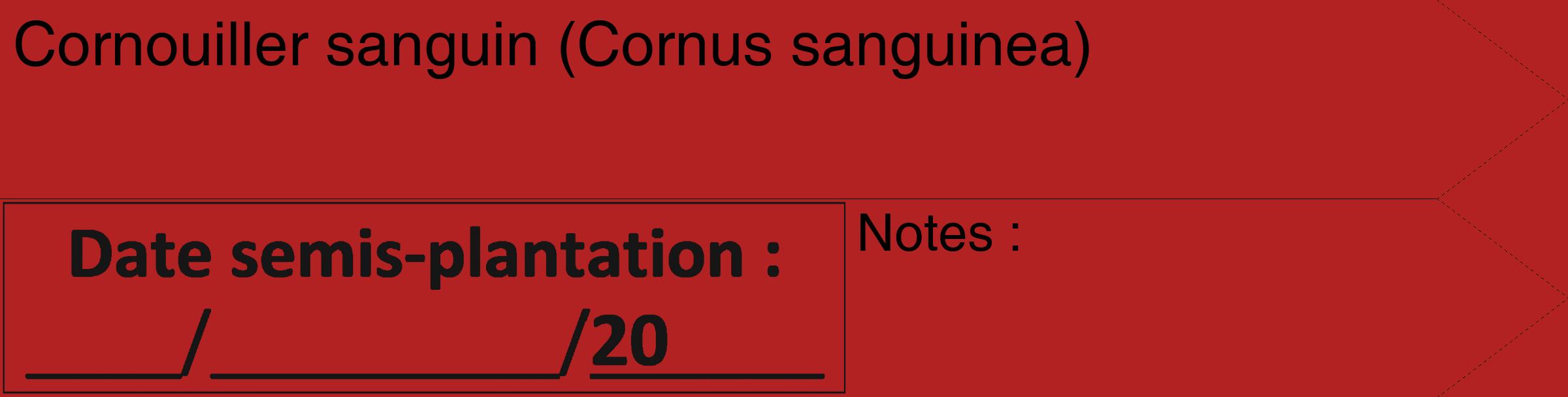Étiquette de : Cornus sanguinea - format c - style noire28_simple_simplehel avec comestibilité