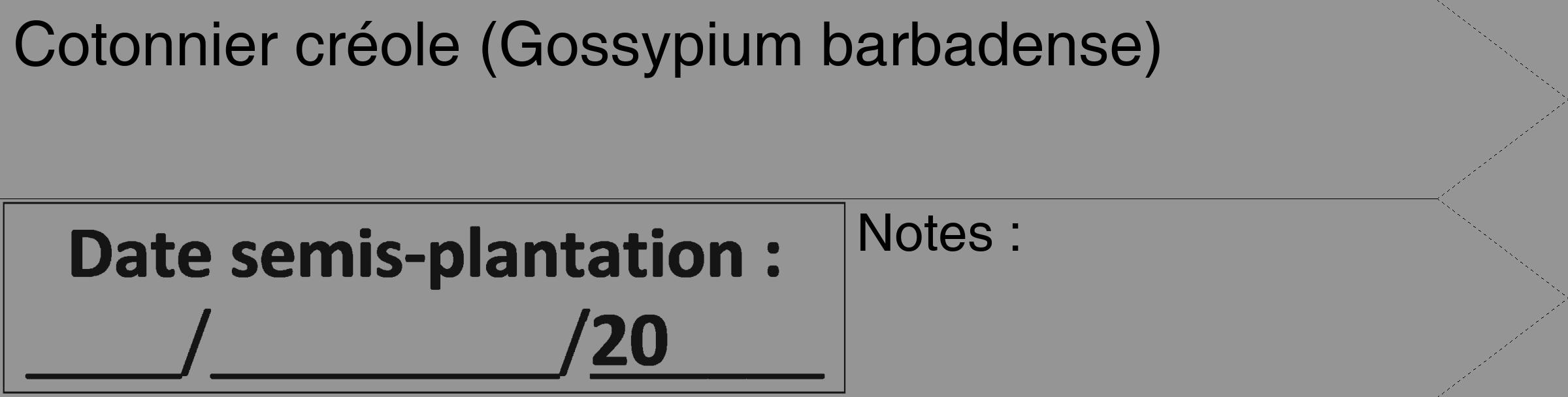 Étiquette de : Gossypium barbadense - format c - style noire16_simple_simplehel avec comestibilité