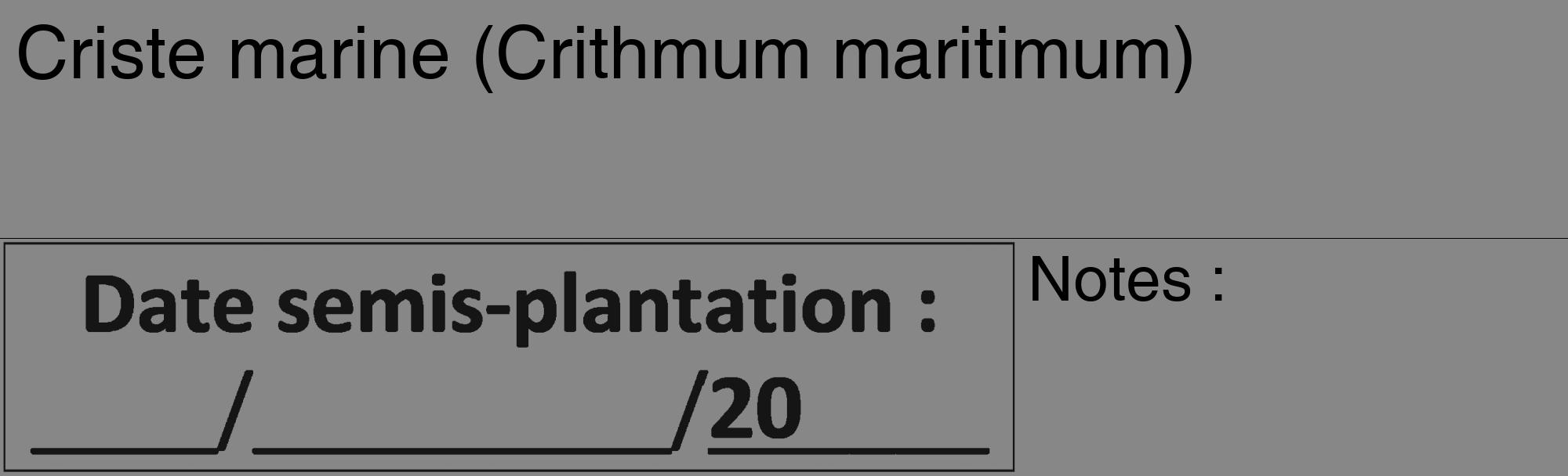 Étiquette de : Crithmum maritimum - format c - style noire12_basique_basiquehel avec comestibilité