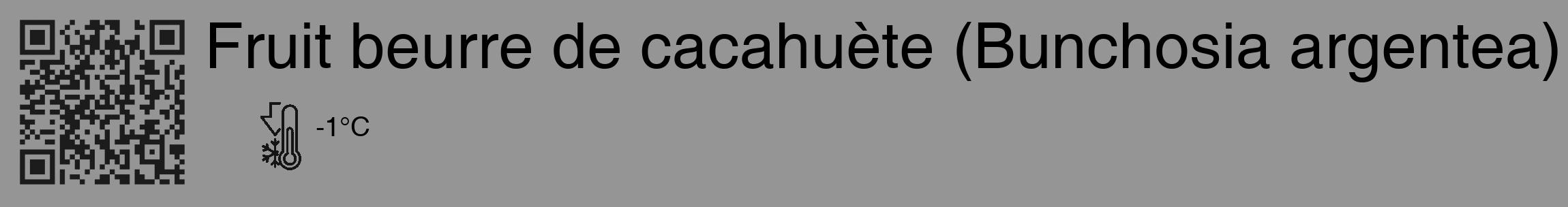 Étiquette de : Bunchosia argentea - format c - style noire16_basique_basiquehel avec qrcode et comestibilité