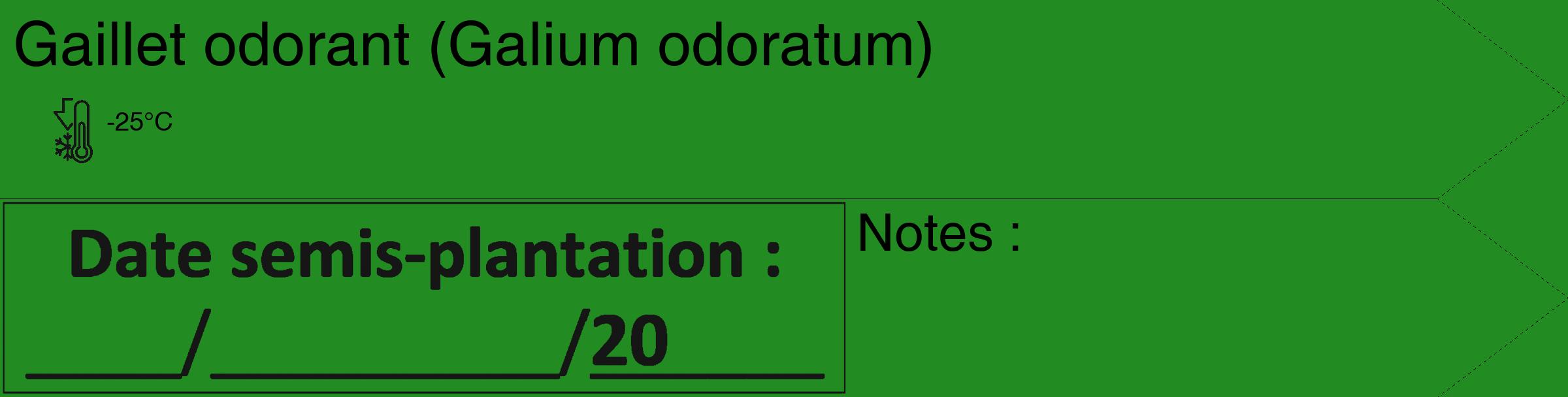 Étiquette de : Galium odoratum - format c - style noire10_simple_simplehel avec comestibilité