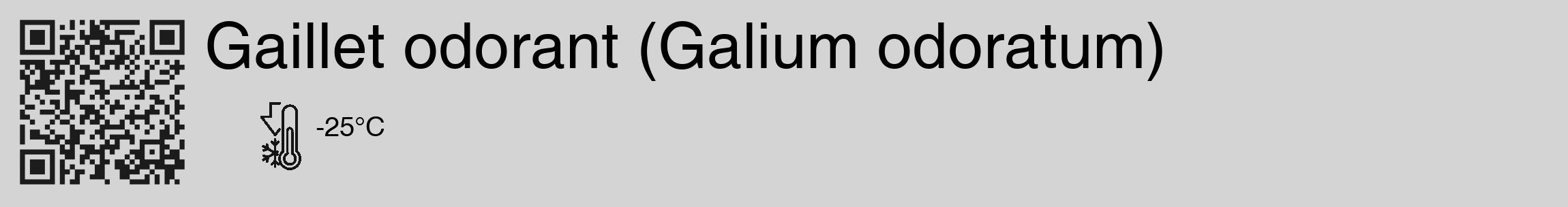 Étiquette de : Galium odoratum - format c - style noire40_basique_basiquehel avec qrcode et comestibilité