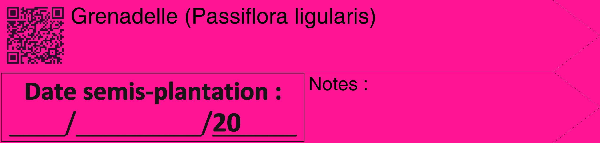 Étiquette de : Passiflora ligularis - format c - style noire43_simple_simplehel avec qrcode et comestibilité