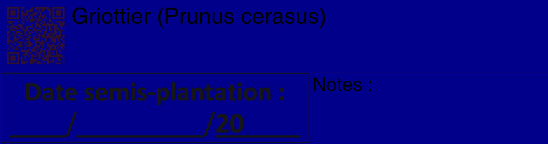 Étiquette de : Prunus cerasus - format c - style noire7_basique_basiquehel avec qrcode et comestibilité