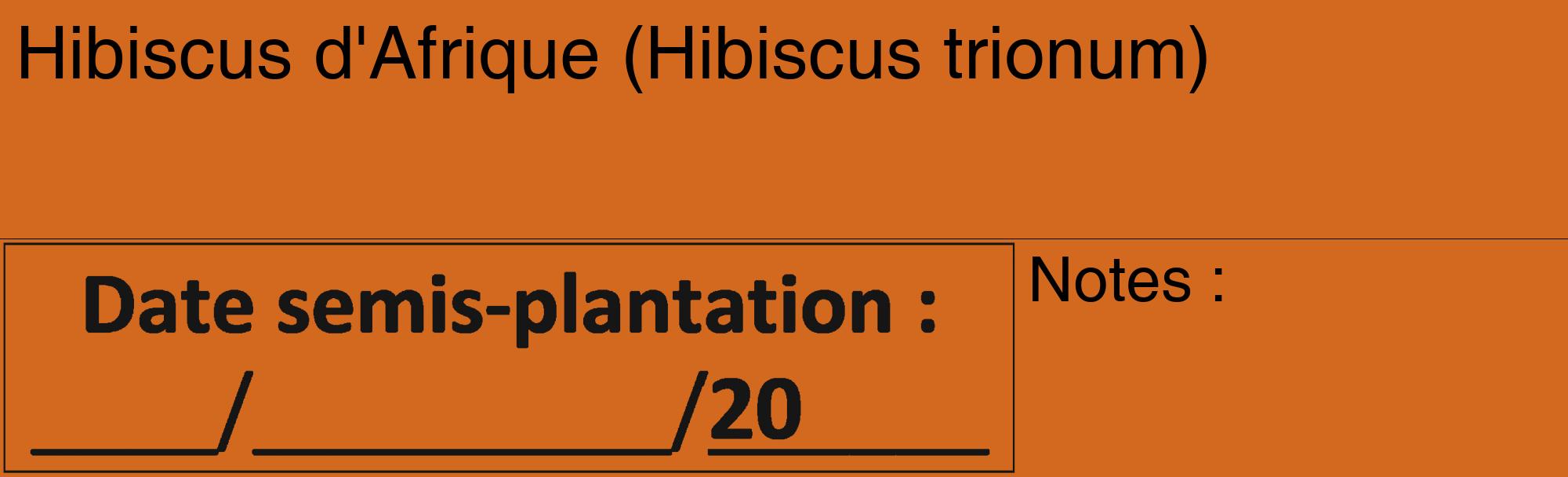 Étiquette de : Hibiscus trionum - format c - style noire31_basique_basiquehel avec comestibilité